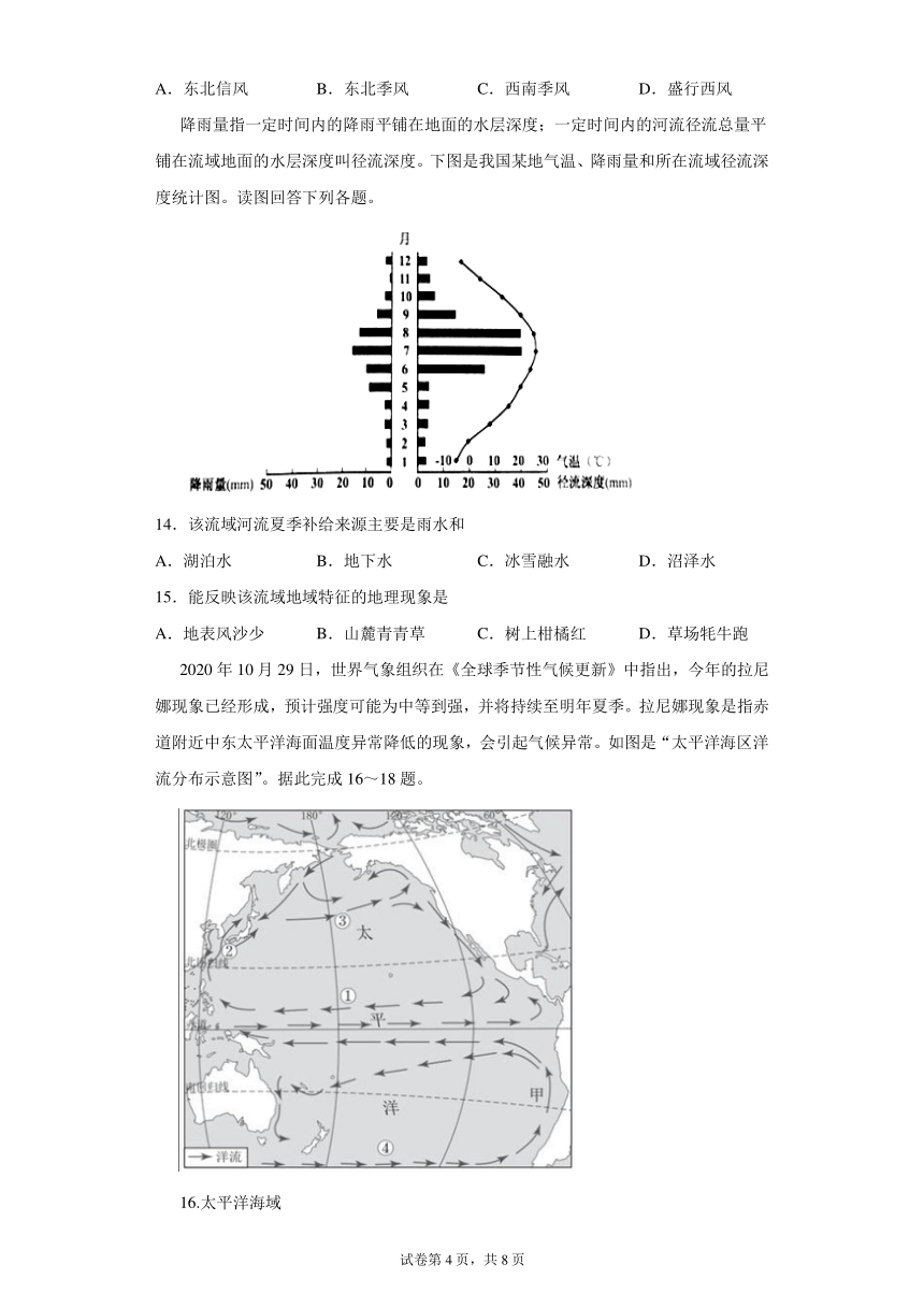 福建省厦门第一中学2021-2022学年高二上学期期中考试地理试题 （PDF版，含解析）