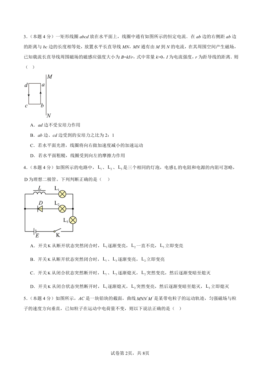 安徽省芜湖市繁昌区2023-2024学年高二上学期期末检测物理试题（含解析）