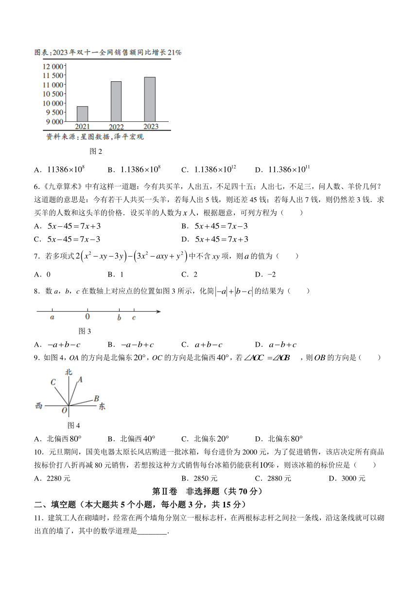 山西省忻州市多校联考2023-2024学年七年级上学期期末数学试题（含答案）