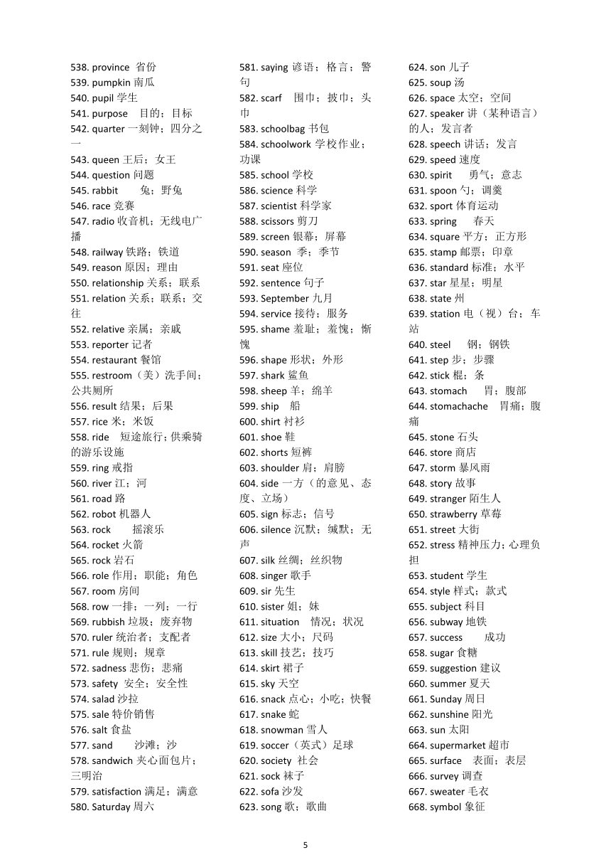 人教版7~9年级词汇分类汇总(按词性)  - 字母排序