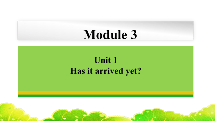Module 3 Unit 1 Has it arrived yet? 课件 2023-2024学年外研版八年级下册 (共33张PPT，含内嵌音频)