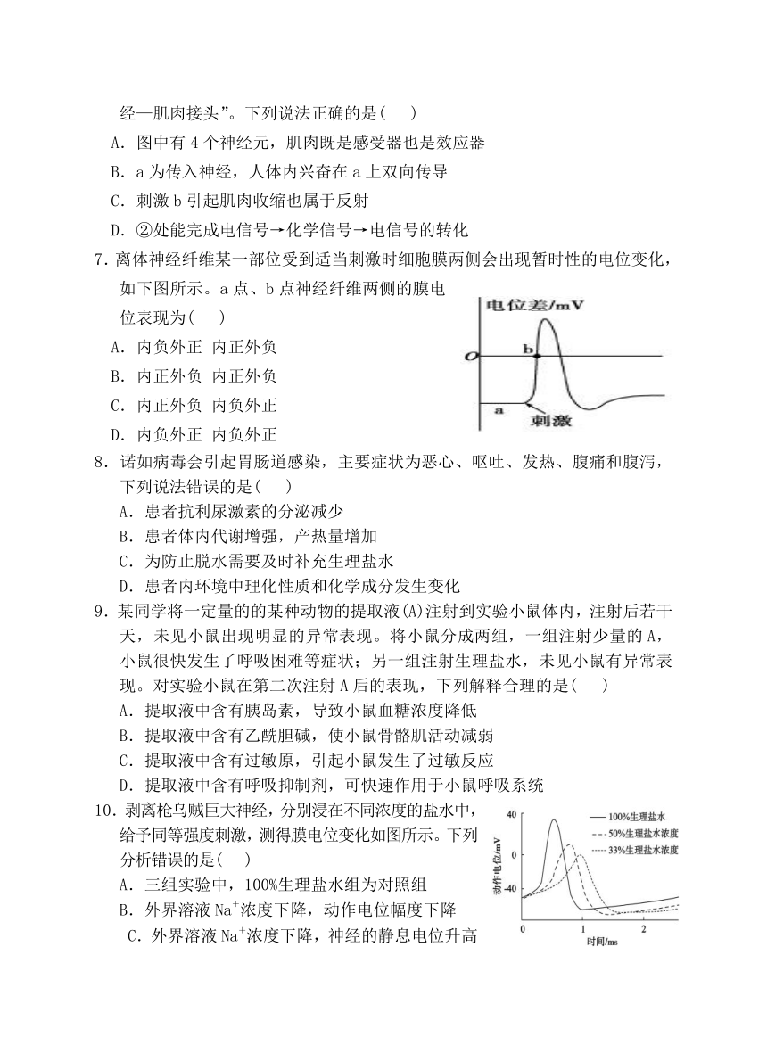 安徽省安庆市怀宁县2023-2024学年高二上学期期末考试生物学试题（含答案）