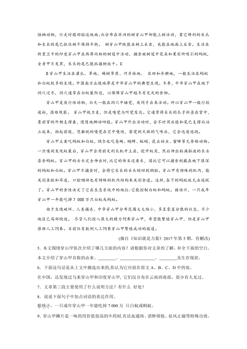 2024年中考语文八年级下册一轮复习试题（八）（含答案）