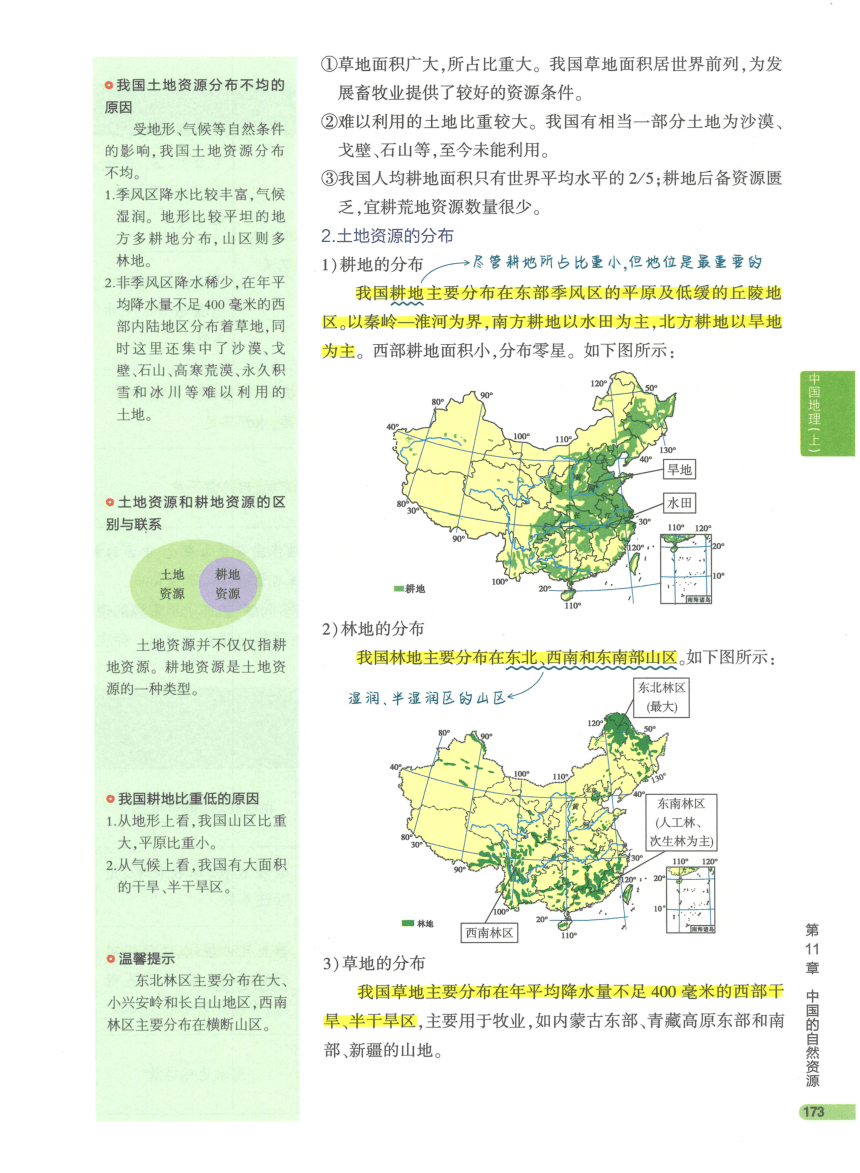 【知识清单】3-中国地理(上) 第11章 中国的自然资源-2024中考地理总复习-人教版（pdf版）