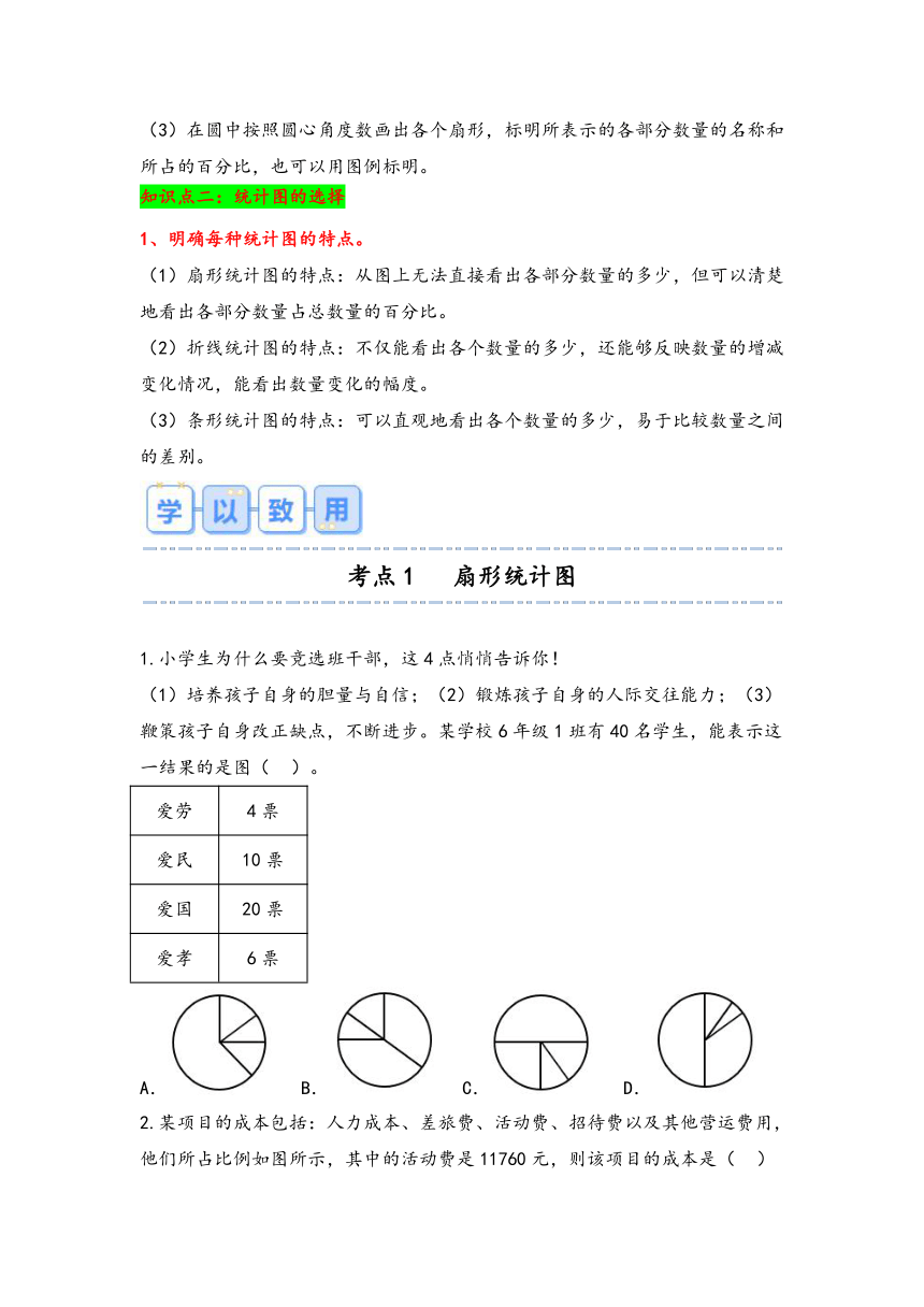 六年级数学下册讲义（苏教版）第一单元-扇形统计图