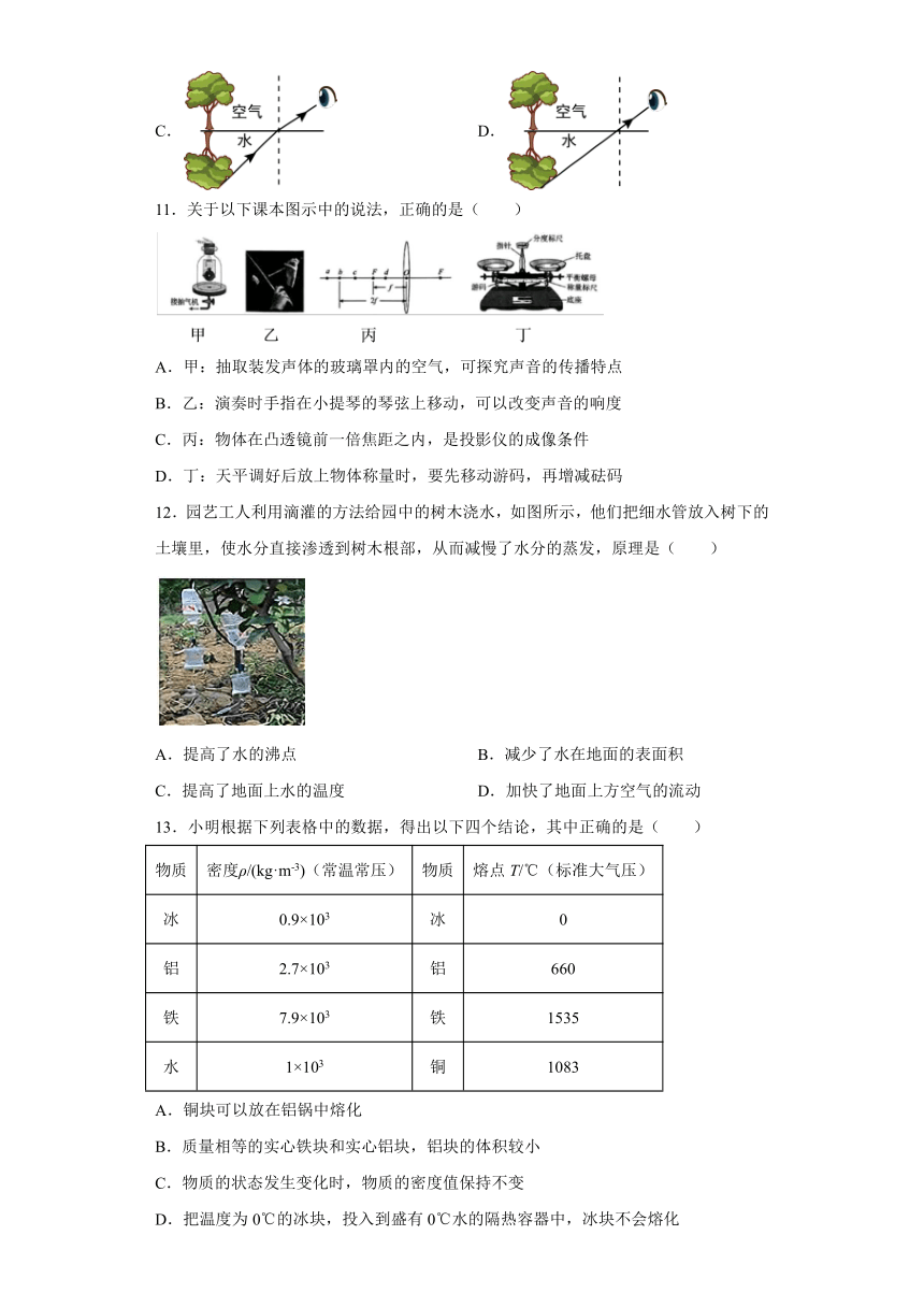 湖南省益阳市赫山区2023-2024年八年级上学期期末教学质量检测物理试题（含解析）
