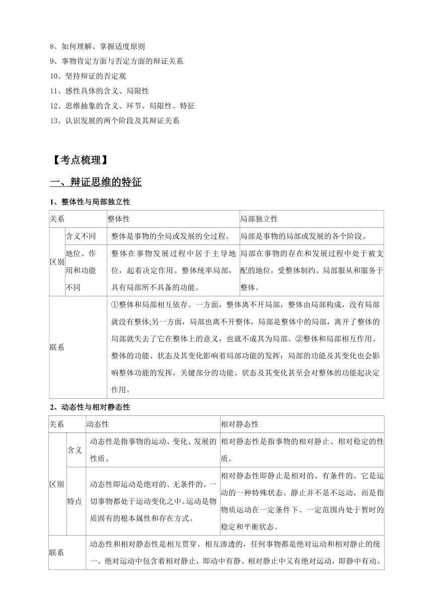 第三单元 运用辩证思维方法学案-2024届高考政治二轮复习统编版选择性必修三逻辑与思维