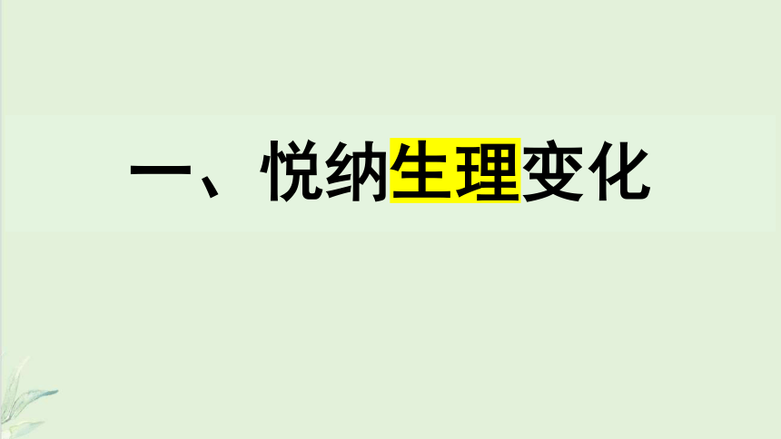 1.1悄悄变化的我  课件（15张幻灯片）