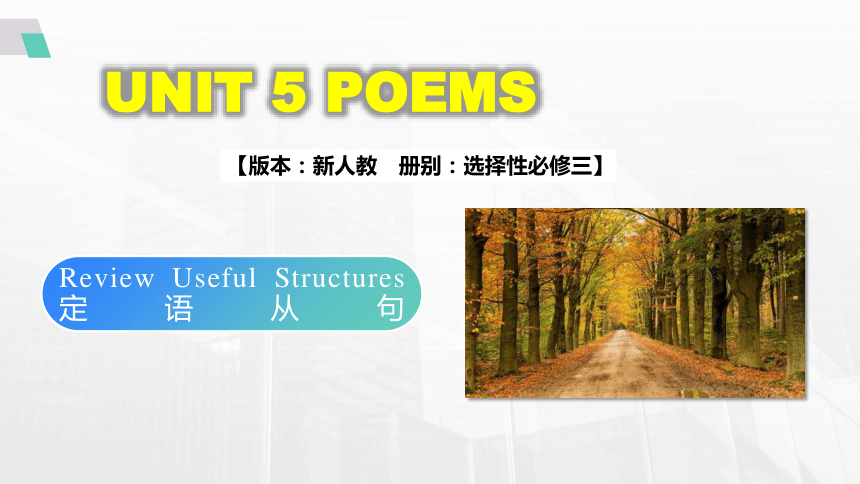 人教版（2019）选择性必修 第三册Unit 5 Poems Review Useful Structures 课件(共31张PPT)