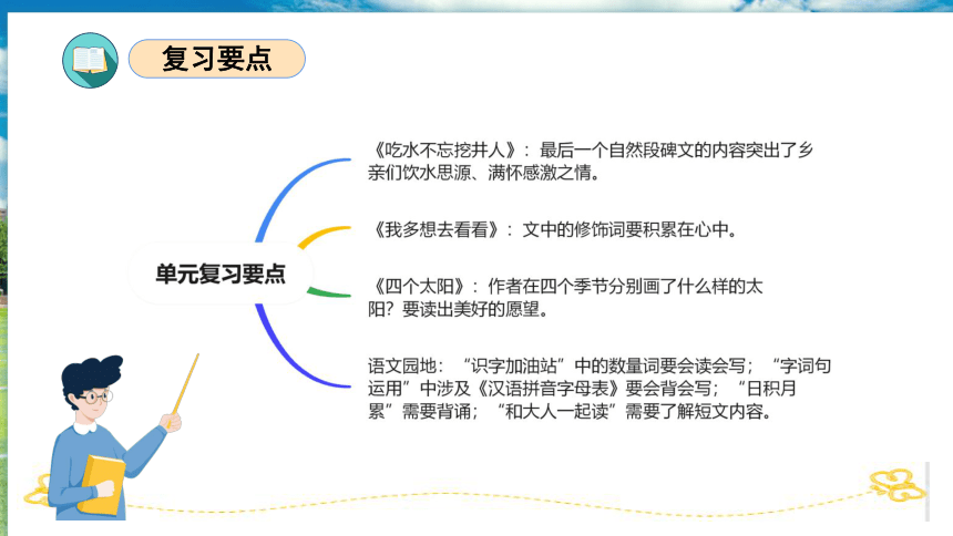 统编版一年级语文下册单元复习第二单元（复习课件）