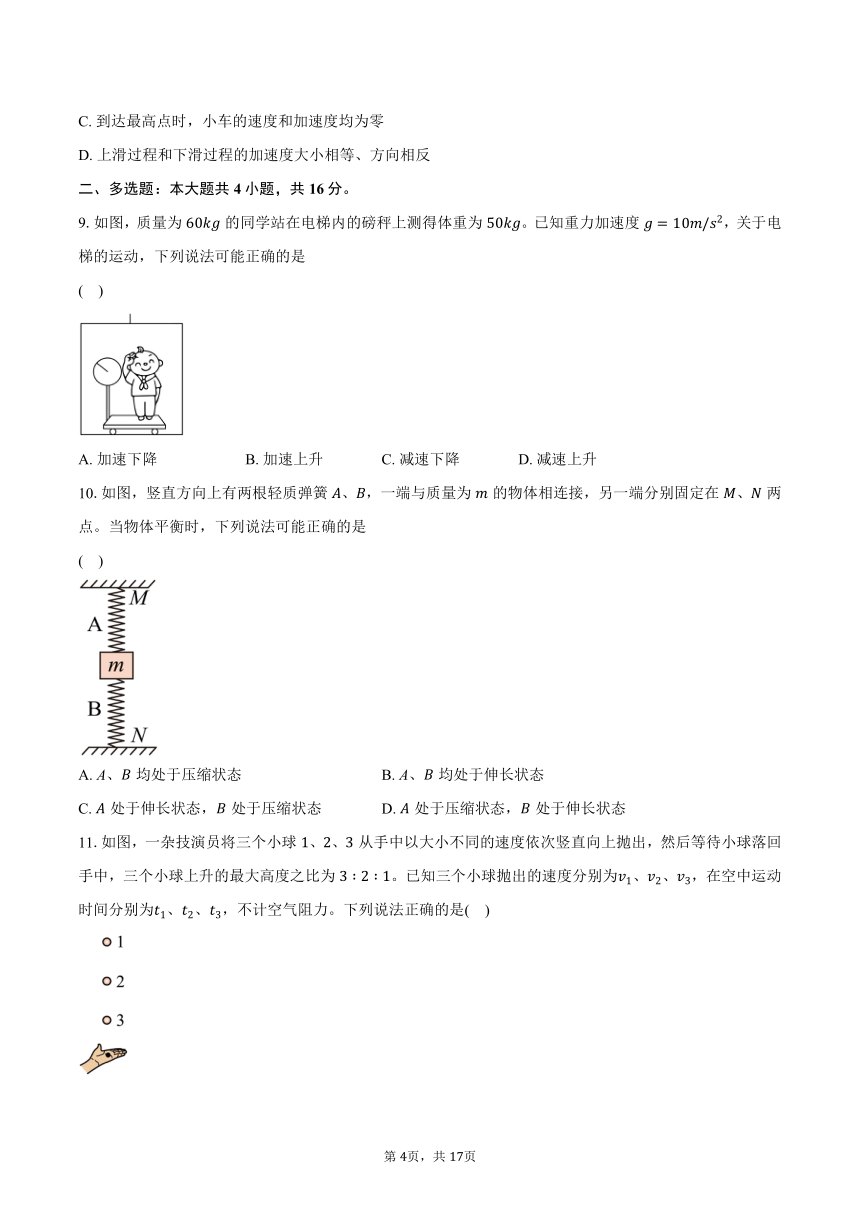 2023-2024学年山东省青岛市高一（上）期末选科测试物理试卷(含解析）