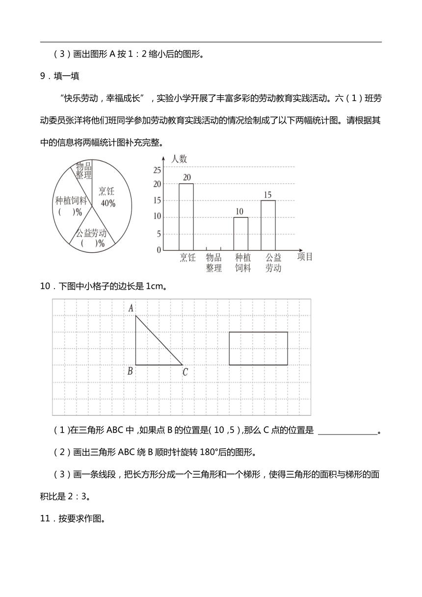 2024年小升初（六年级）数学专题复习：作图题 (附答案)