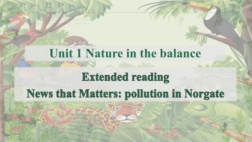牛津译林版（2019）必修第三册Unit 1 Nature in the balance Extended reading 课件(共25张PPT)