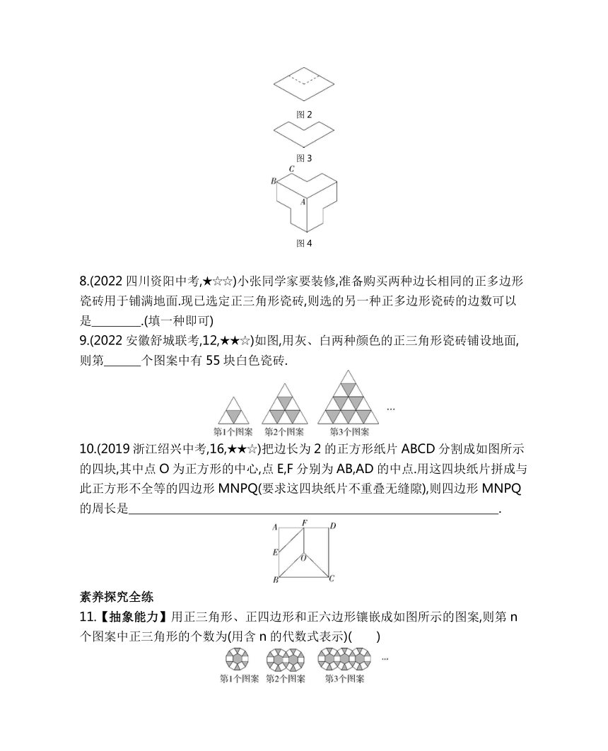 沪科版八年级下册数学19.4　综合与实践　多边形的镶嵌素养提升练习（含解析）