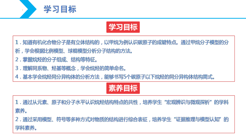 7.1 认识有机化合物（第1课时 有机化合物中碳原子的成键特点 烷烃结构）-2023-2024学年高一化学同步素养目标精品课件（人教版2019必修第二册）