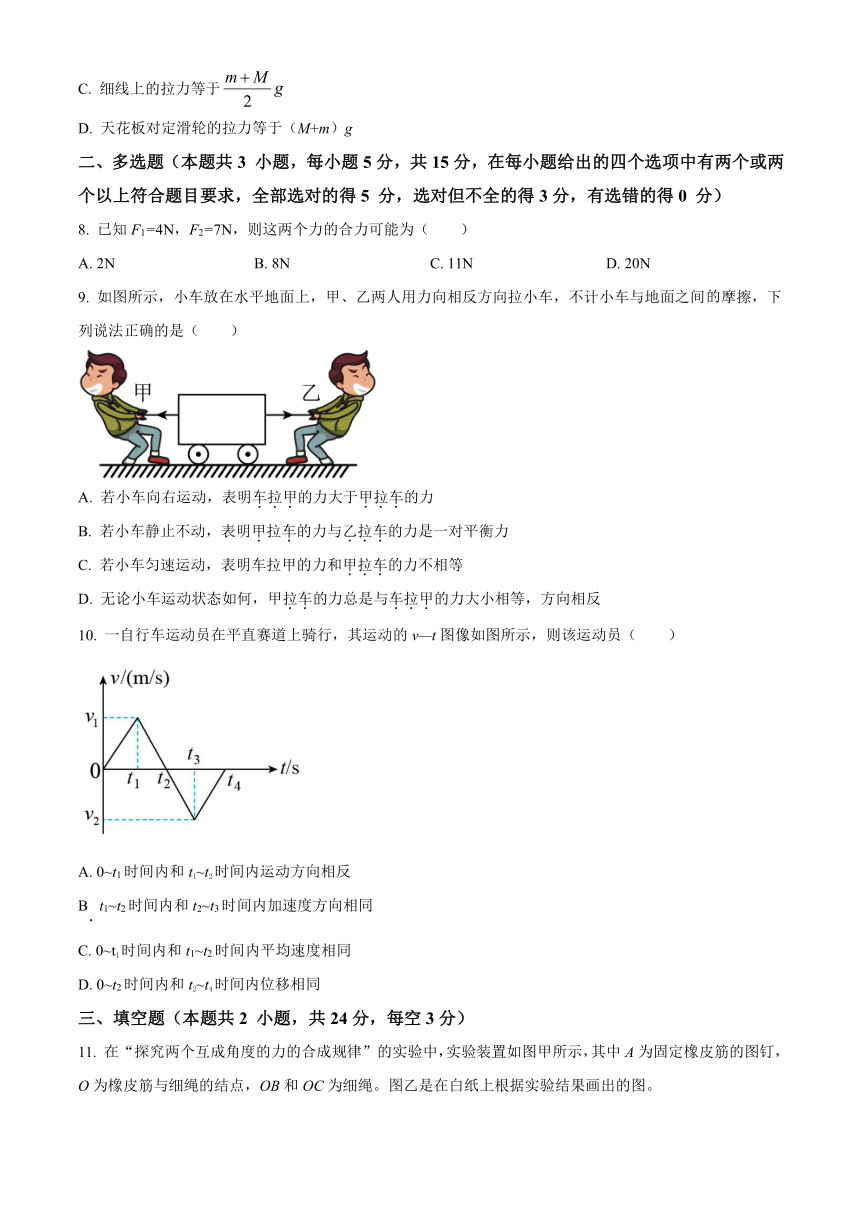 青海省西宁市2023-2024学年高一上学期期末调研测试 物理（解析版）