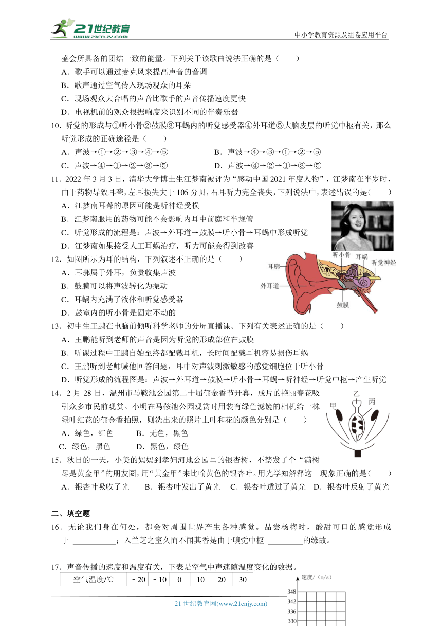 浙教版科学 七下 2.1-2.4培优（三）（含答案）