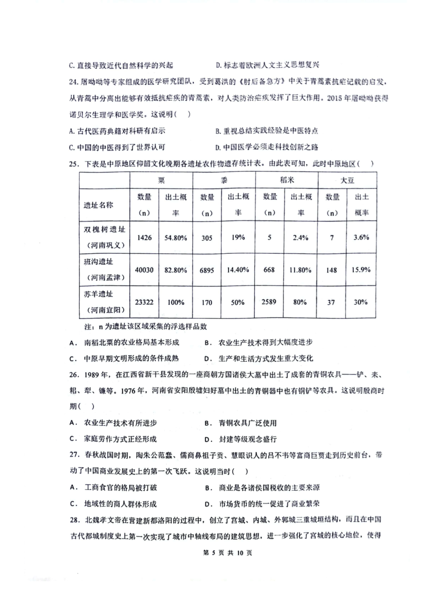 河南省沁阳市第一中学2023-2024学年高二下学期开学考试历史试卷（PDF版，含答案）
