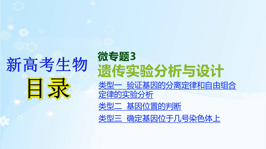 高考生物二轮复习微专题3　遗传实验分析与设计(共51张PPT)