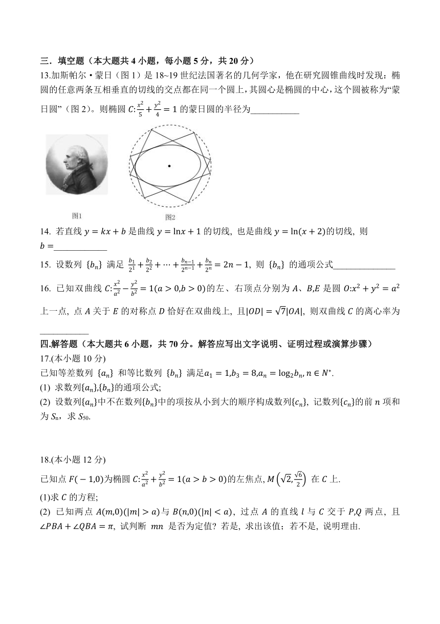 山东省青岛第五十八中学2023-2024学年高二上学期期末模块考试数学试卷（含答案）