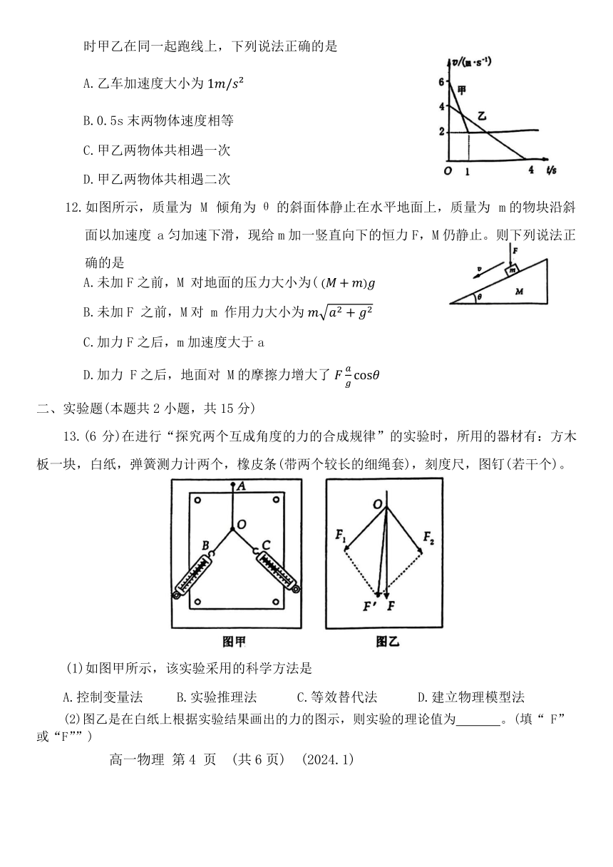 河南省洛阳市2023-2024学年高一上学期1月期末考试物理试题（含答案）