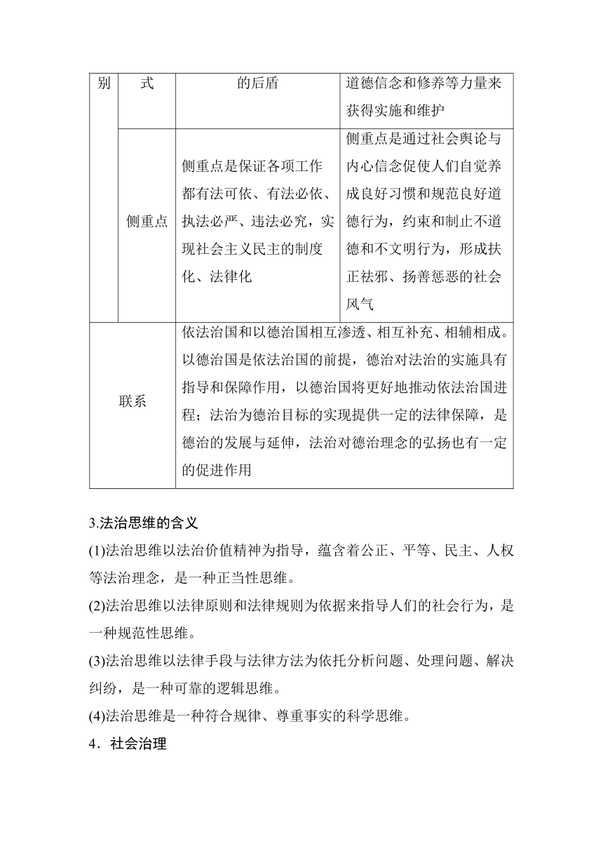 第三单元 全面依法治国　单元提升(三)  学案（含答案）-2024春高中政治必修3