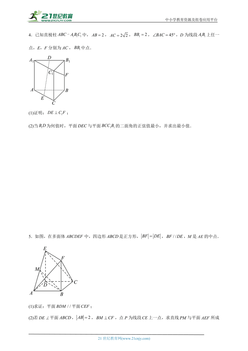 （压轴题特训）2024年高考数学空间向量与立体几何专题练习（含解析）