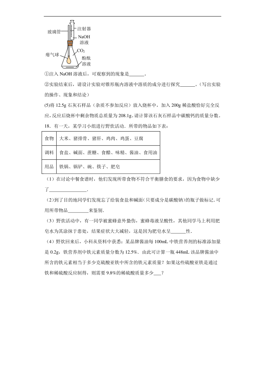 10.1食物中的有机物同步练习（含解析） 鲁教版化学九年级下册