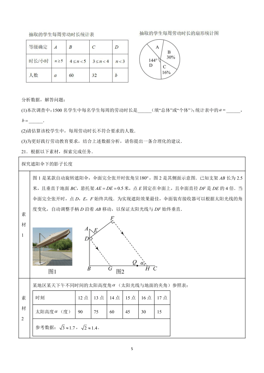 2024年浙江省初中学业水平考试模拟演练数学试卷（含答案）