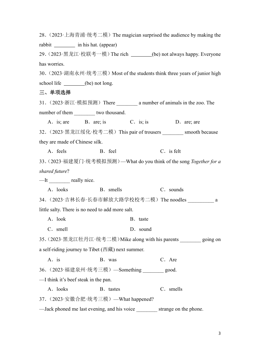 2024年中考英语一轮复习专题02 动词和动词短语（练习） （含解析）