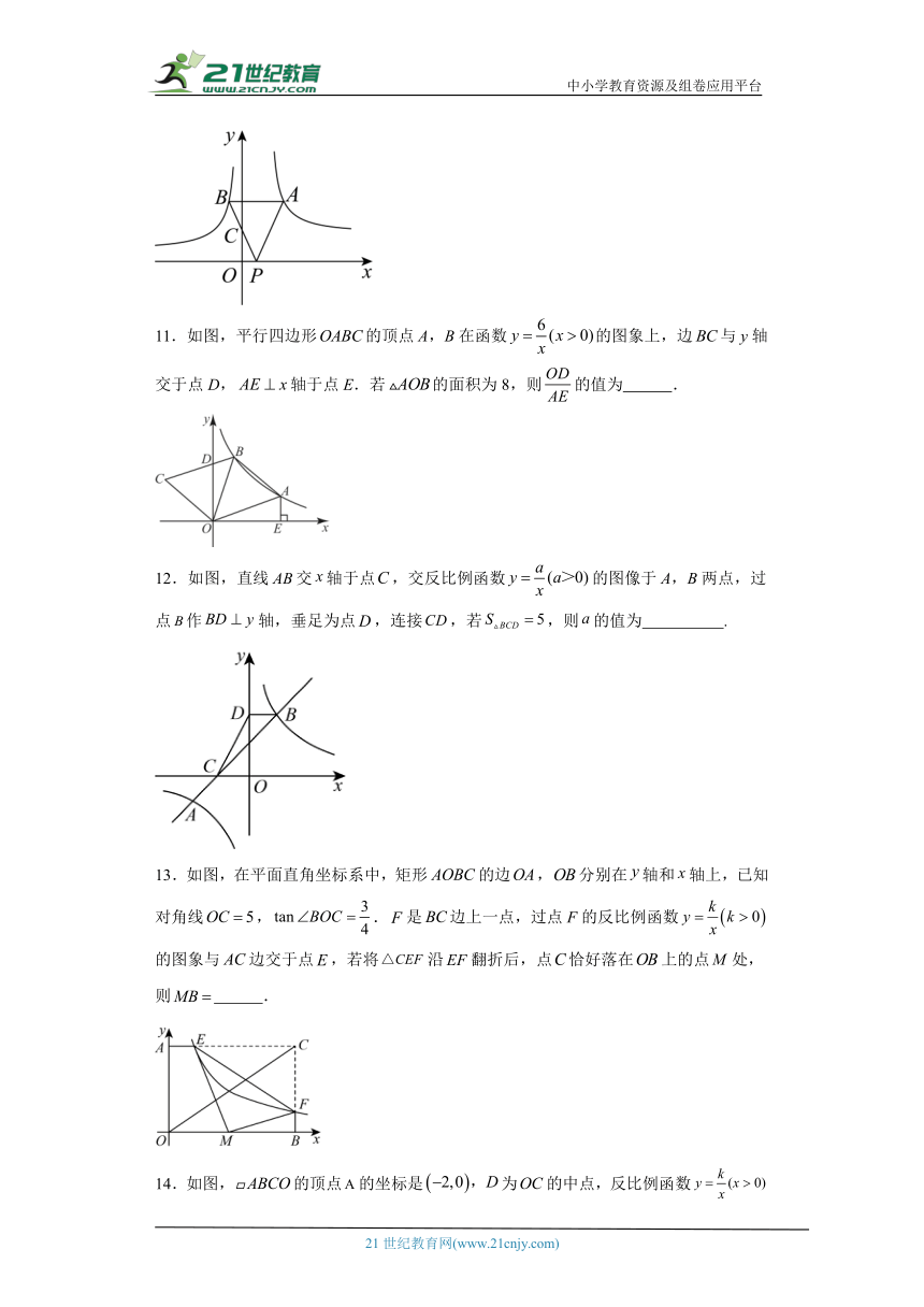 2024年九年级中考数学专题复习：反比例函数与几何图形结合问题（含解析）