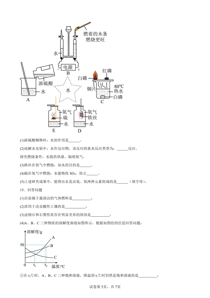 第十单元酸和碱单元训练题（含答案）　-2023-2024学年 九年级化学人教版下册