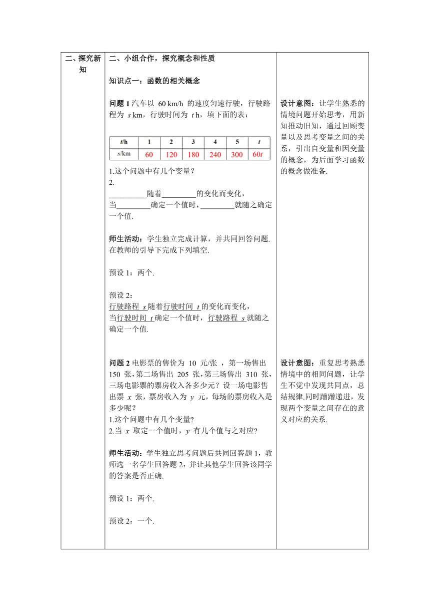 【核心素养目标】数学人教版八年级下册19.1.1 第2课时  函数教案含反思（表格式）