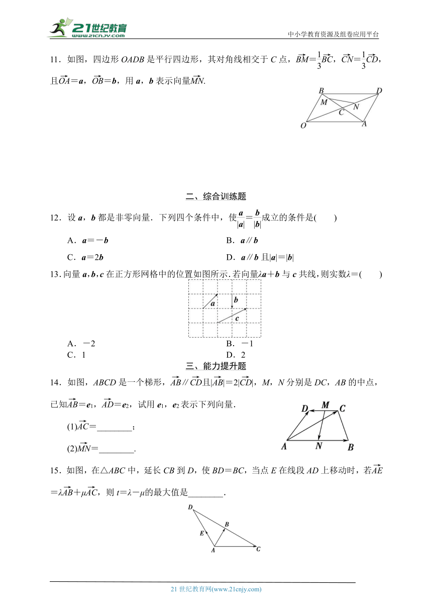 6.2.3向量的数乘运算  学案