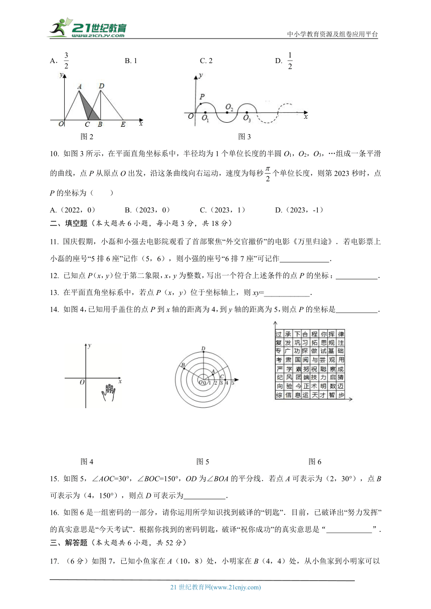 第七章  平面直角坐标系自我评估（含答案）