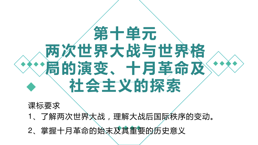 第十单元 两次世界大战与国际秩序、十月革命与社会主义探索课件 (共62张PPT) 2024届高三一轮复习