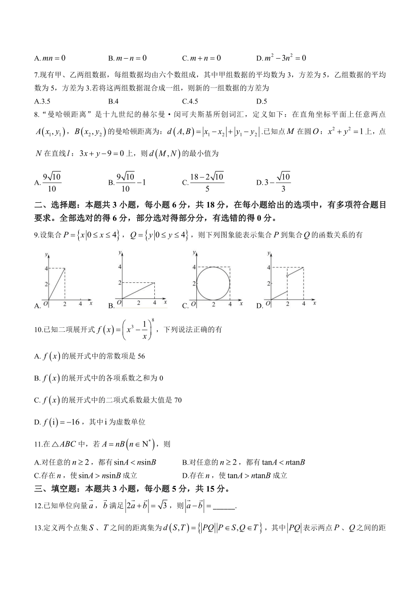 河北省部分学校2023-2024学年高三上学期1月摸底考试数学试题（含答案）