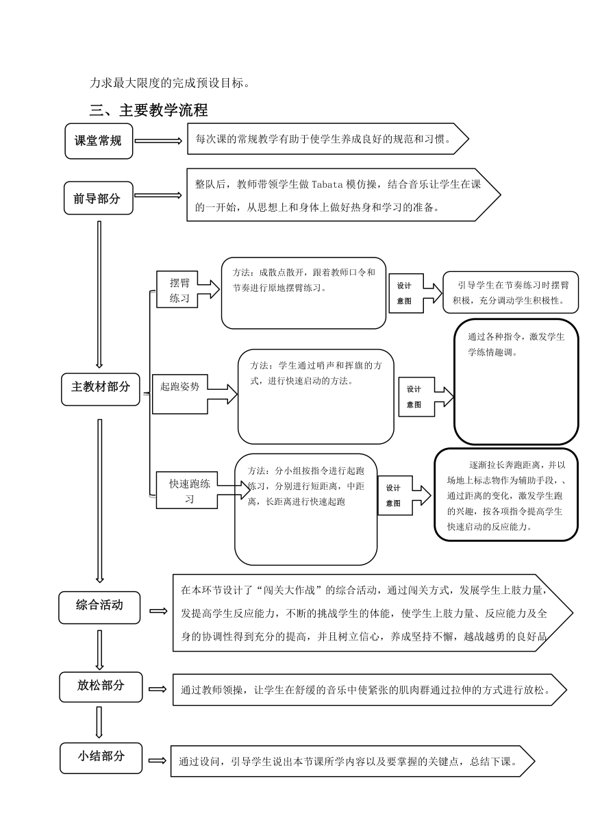 50米快速跑 教案