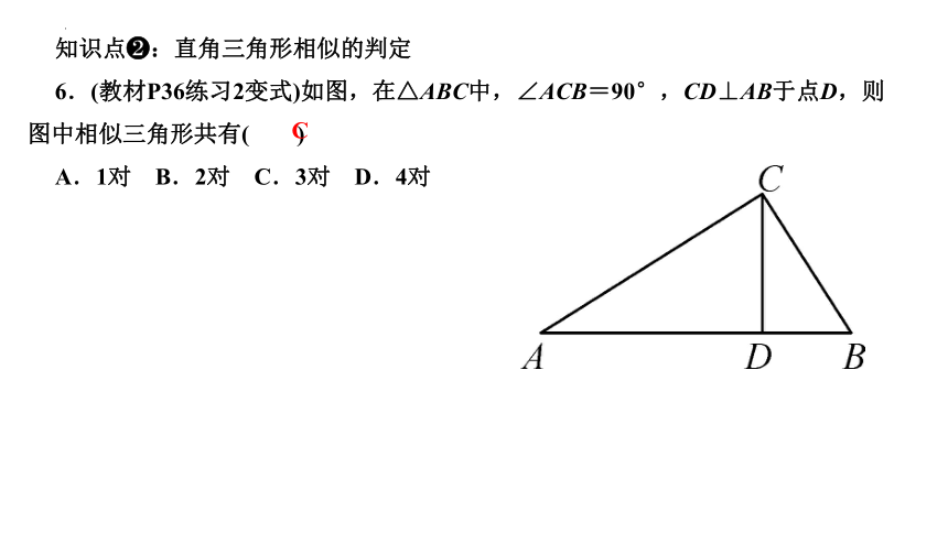 27.2.1　相似三角形的判定 （第3课时）由两角判定三角形相似习题课件（20张PPT） 2023-2024学年人教版数学九年级下册