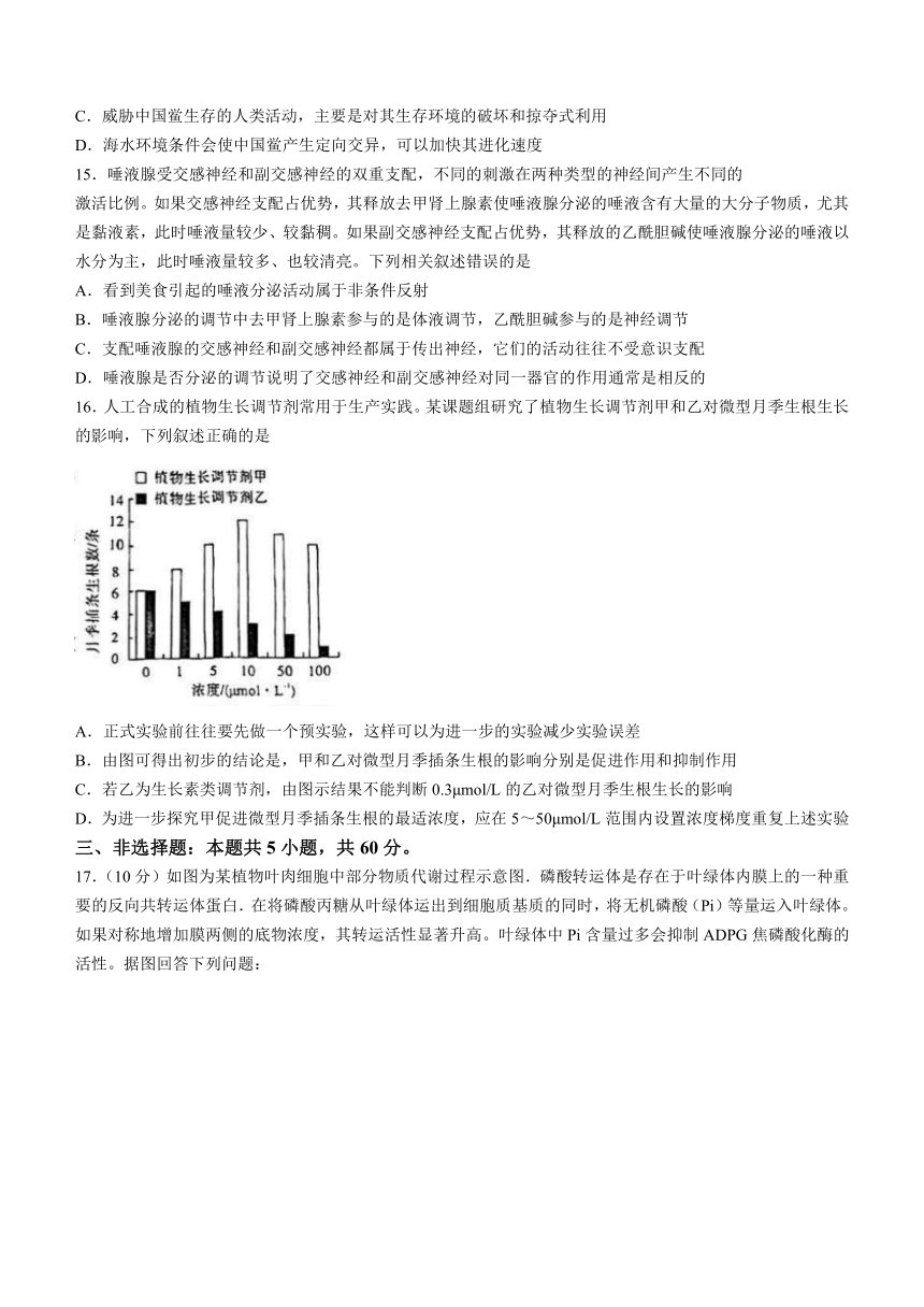 江西省吉安市2023-2024学年高三上学期期末教学质量检测生物学试题（含答案解析）