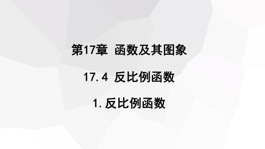 2023-2024学年初中数学华东师大版八年级下册17.4.1 反比例函数  课件(共13张PPT)