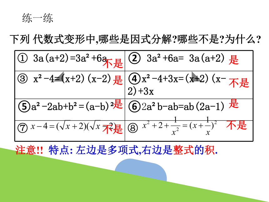 4.1 因式分解 课件(共16张PPT) 浙教版数学七年级下册