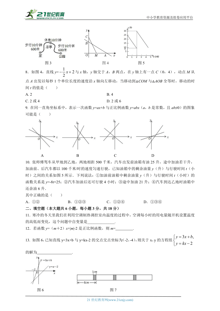 人教版数学八年级下册第十九章  一次函数自我评估（含答案）