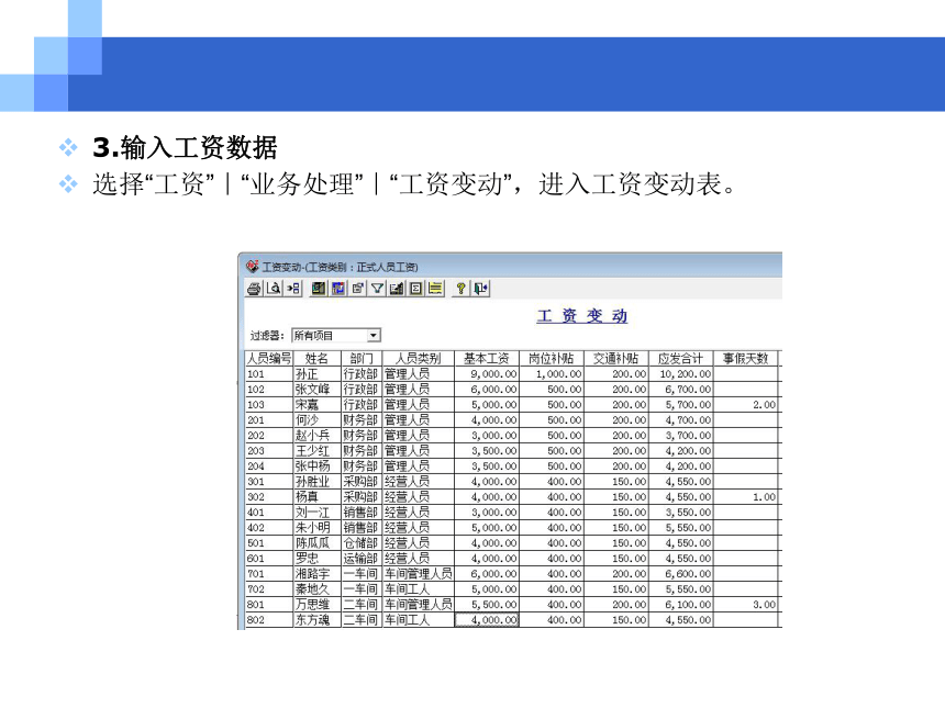 CH05-7 工资业务 课件(共33张PPT)- 《会计电算化(基于T3用友通标准版)》同步教学（人大版）