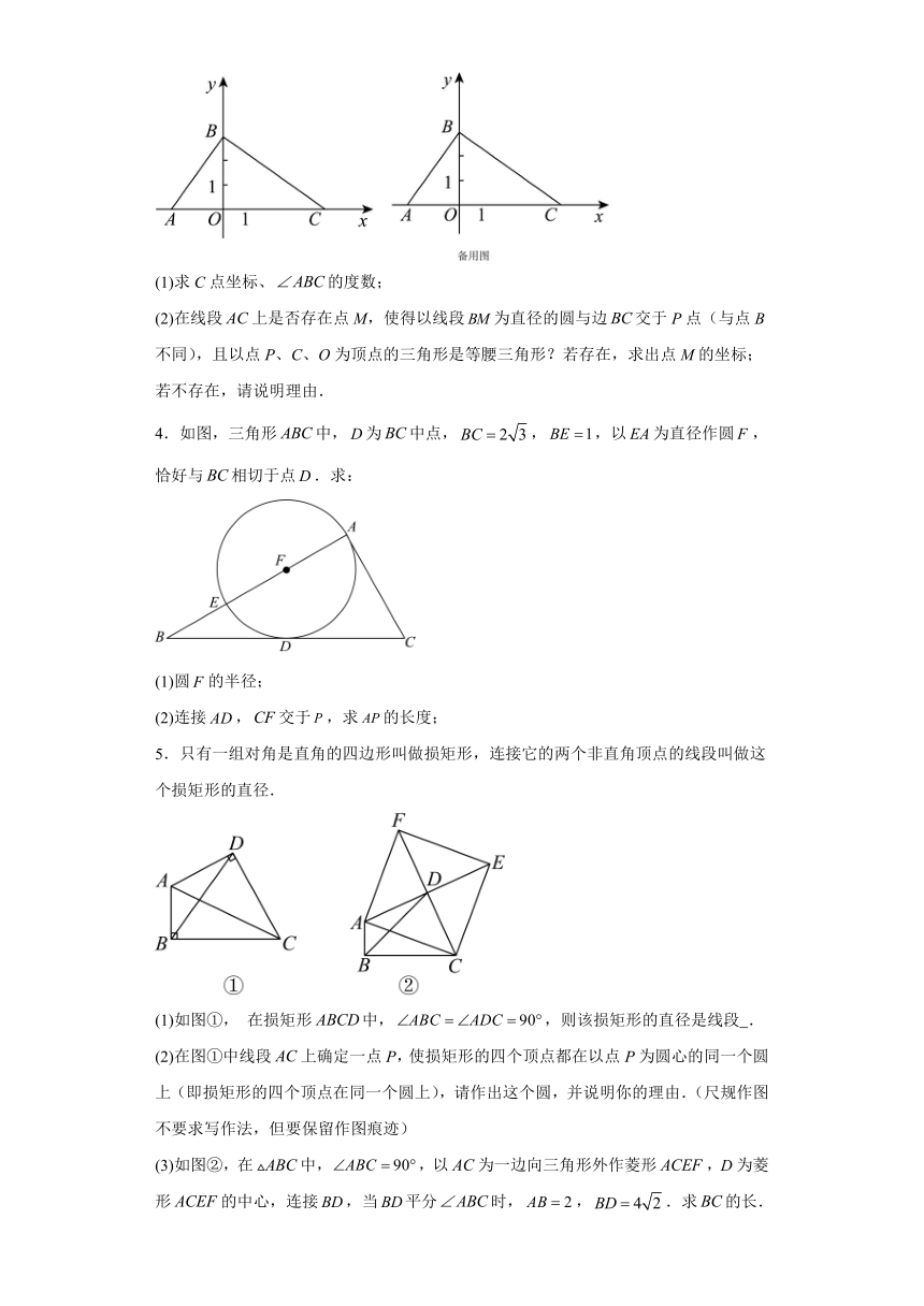 2024年九年级数学中考复习 圆与三角形综合压轴综合题 专题训练（含答案）