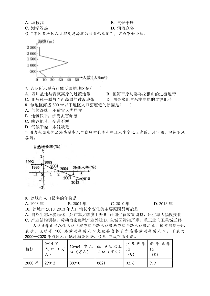 山东省泰安市宁阳县2023-2024学年高一下学期开学考试地理试题（含答案）