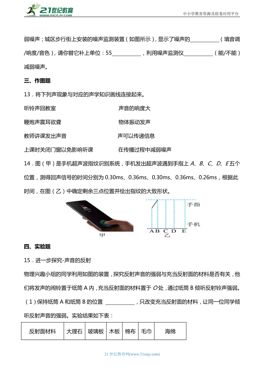 2024年中考物理声学部分第一轮基础复习分类训练：声音的利用和控制（提升篇）（有答案）