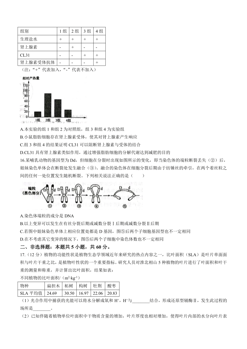 2024届广东省高三百日冲刺联合学业质量监测生物模拟试题（含答案）