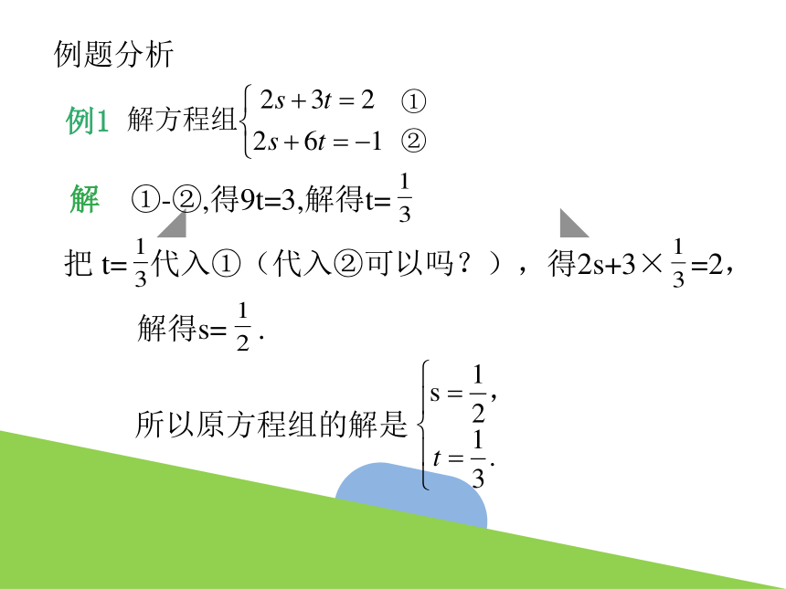 2.3 解二元一次方程组（二） 课件(共15张PPT) 浙教版数学七年级下册