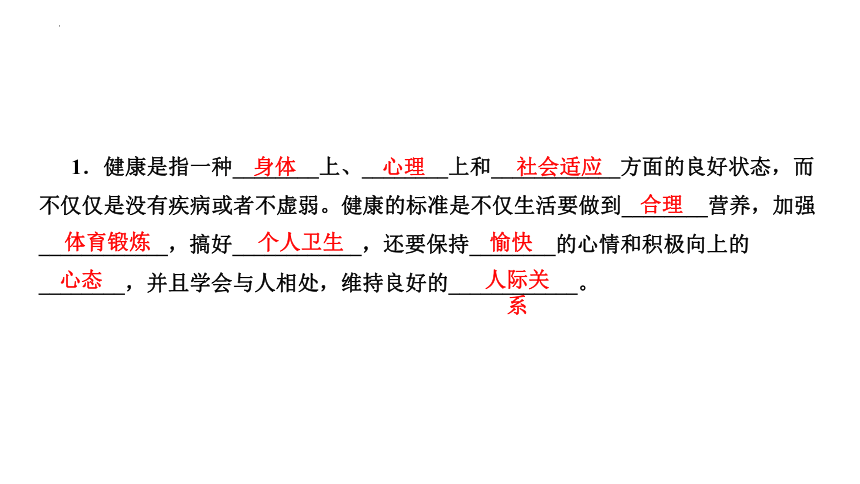 8.3.1  评价自己的健康状况  课件-2023-2024学年人教版生物八年级下册(共40张PPT)